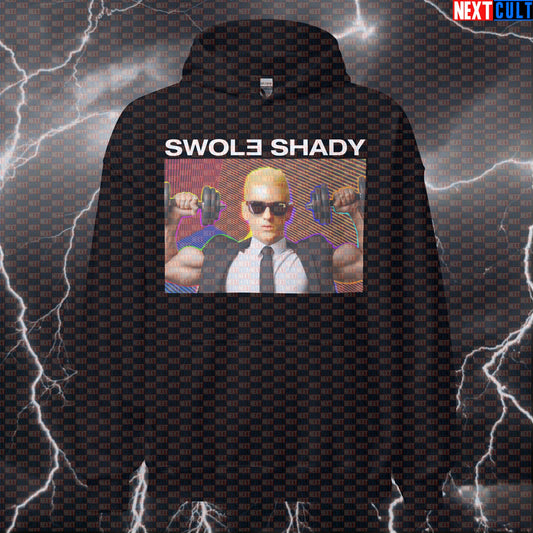 Swole Shady Hip Hop Hoodie | Funny Gym Hooded Sweatshirt For Lifters Hoodies Bodybuilding Eminem Fitness Gym Hip Hop Pump Cover Workout Next Cult Brand