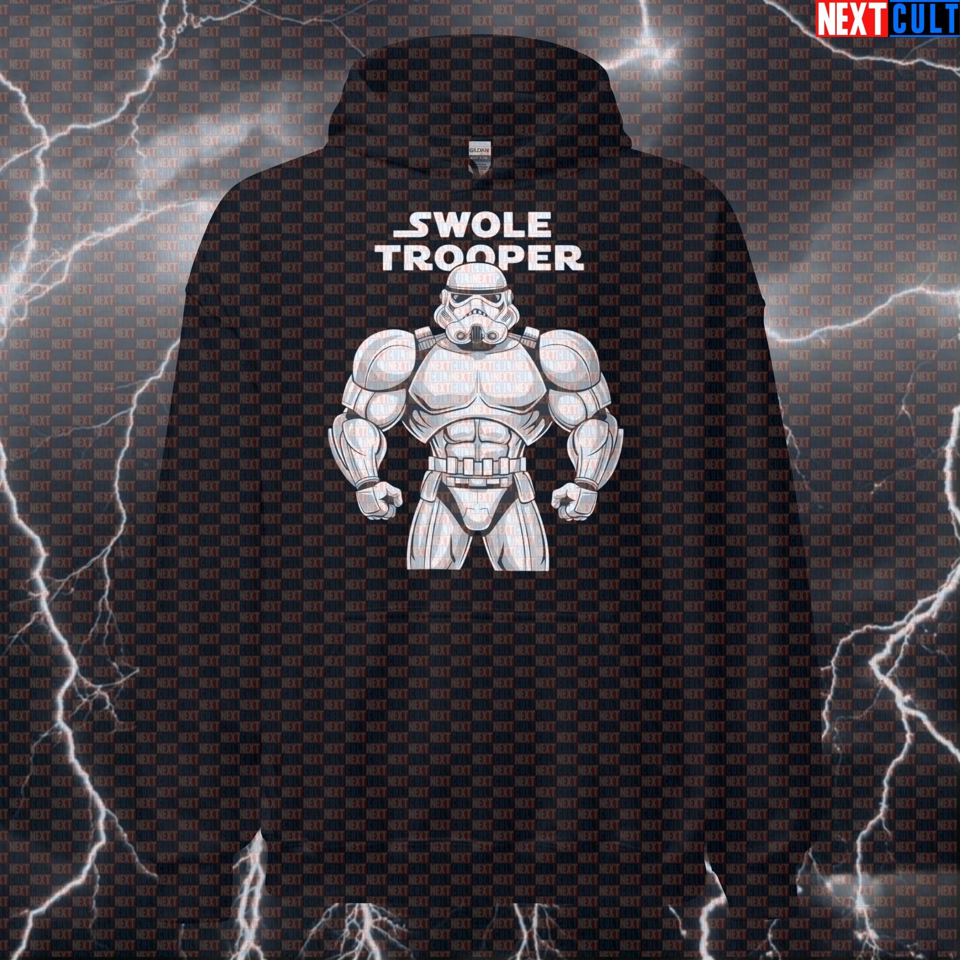 Swole Trooper Gym Hoodie | Star Wars Themed Workout Hoodie | Funny Fitness Meme Hooded Sweatshirt Hoodies Bodybuilding Films Fitness Gym Pump Cover Star Wars Workout Next Cult Brand