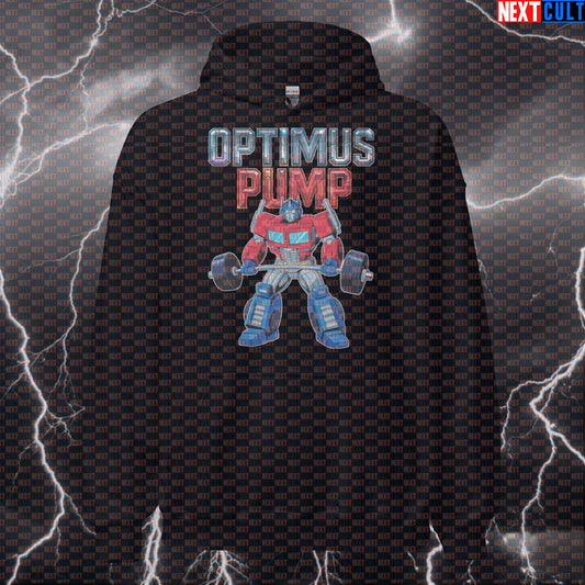 Optimus Pump Gym Hoodie | Funny Transformers Workout Hoodie For Lifters | Robot Pump Cover Jumper Hoodies Bodybuilding Films Fitness Gym Pump Cover Transformers Workout Next Cult Brand