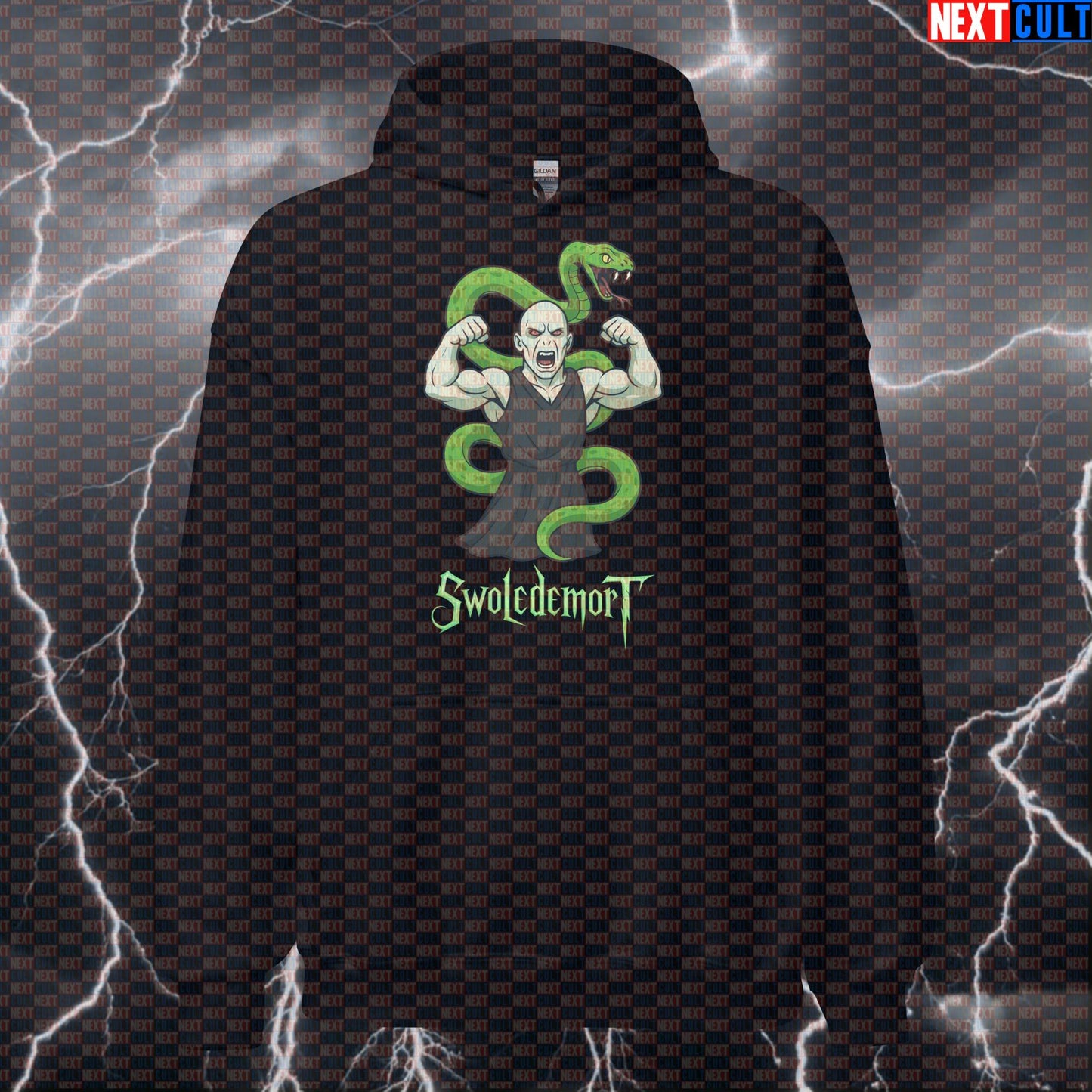 Swoledemort Funny Gym Hoodie | Swolecraft Workout Pullover | Wizard Lifting Hooded Sweatshirt Hoodies Bodybuilding Books Films Fitness Gym Harry Potter Pump Cover Workout Next Cult Brand