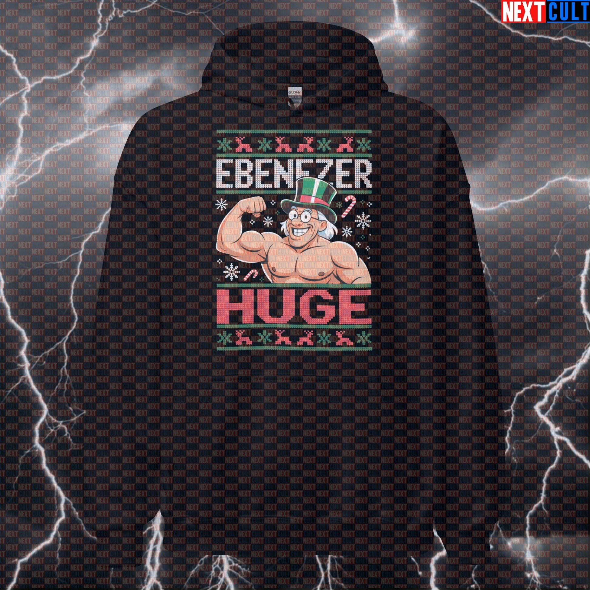 Ebenezer Huge Gym Hoodie | Funny Liftmas Carol Workout Hoodie | Fitness Meme Hooded Sweatshirt Hoodies Bodybuilding Christmas Films Fitness Gym Pump Cover Workout Next Cult Brand