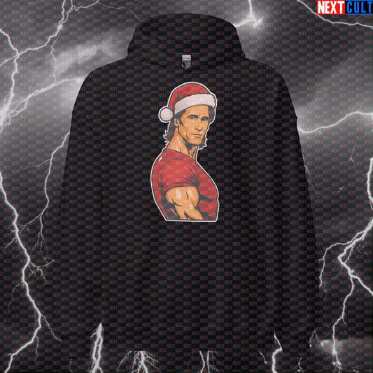 Swole Santa Christmas Gym Hoodie | Funny Mike O'Hearn Meme Workout Hoodie | Festive Pump Cover Pullover Hoodies Bodybuilding Christmas Fitness Gym Mike O'Hearn Pump Cover Workout Next Cult Brand
