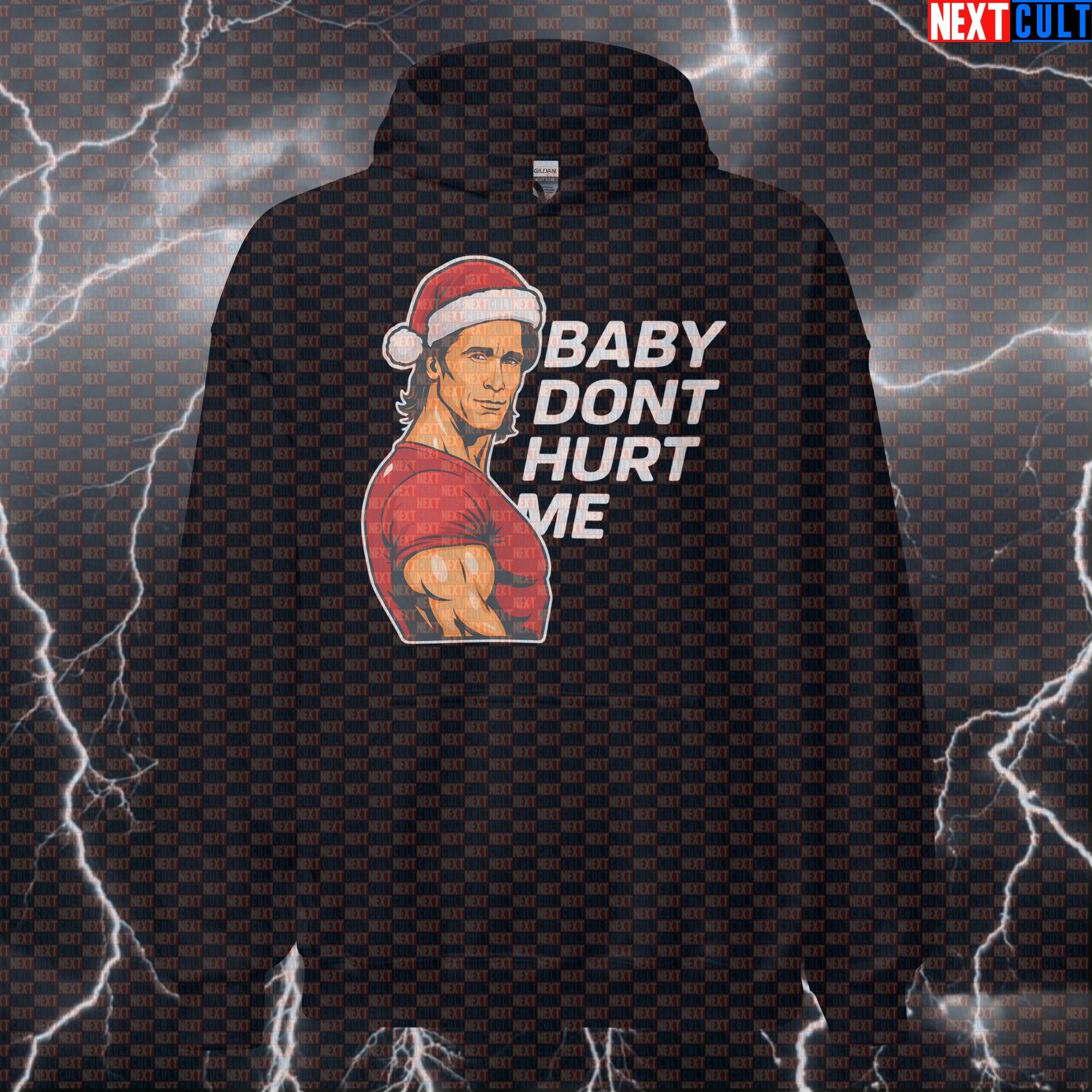 Mike O'Hearn Christmas Gym Hoodie | Baby Don't Hurt Me Santa Meme Workout Hooded Sweatshirt Hoodies Bodybuilding Christmas Fitness Gym Mike O'Hearn Pump Cover Workout Next Cult Brand