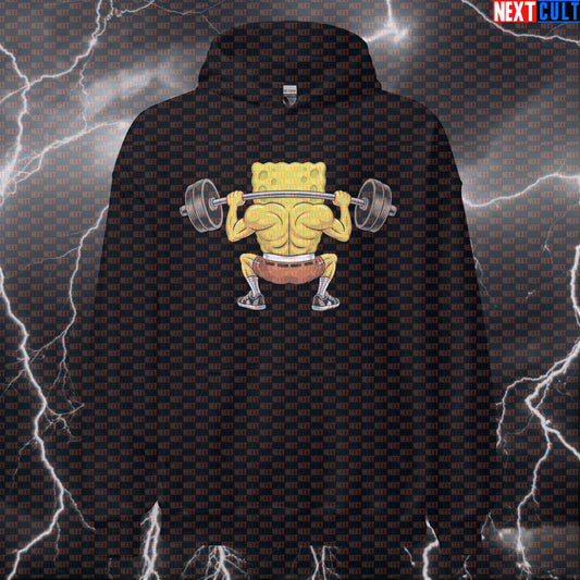 Swolebob Squatpants Gym Hoodie | Funny SpongeBob Meme Workout Hoodie For Squats & Leg Day Gains Bodybuilding Fitness Gym Leg Day Powerlifting Pump Cover SpongeBob TV Workout Next Cult Brand