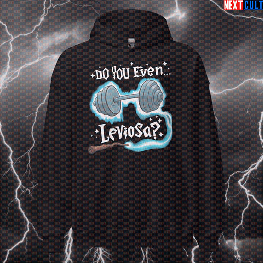 Do You Even Leviosa? Harry Potter Gym Hoodie | Funny Wizard Workout Pullover For Lifters Bodybuilding Books Films Fitness Gym Harry Potter Leg Day Powerlifting Pump Cover Workout Next Cult Brand