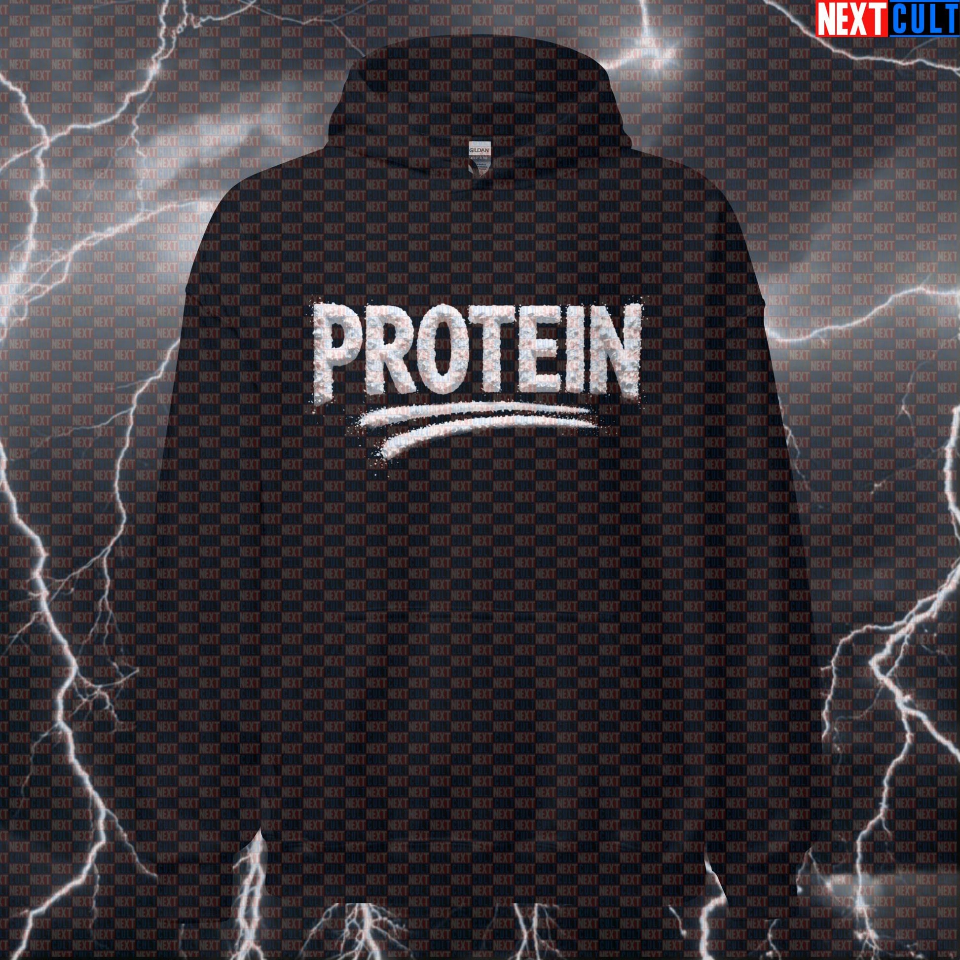Protein Sniffing Gym Hoodie | Hilarious Workout Hoodie For Bodybuilders | I Love White Powder Pullover Bodybuilding Fitness Gym Pump Cover Workout Next Cult Brand