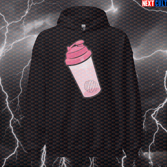 Pink Protein Shaker Hoodie | Funny Gym Meme Pullover for Bodybuilding Gains Hoodies Bodybuilding Fitness Gym Pump Cover Workout Next Cult Brand