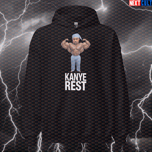 Kanye Rest Day Funny Gym Hoodie | Swole Ye Lifting Parody Hooded Sweatshirt Hoodies Bodybuilding Fitness Gym Hip Hop Kanye West Pump Cover Workout Next Cult Brand