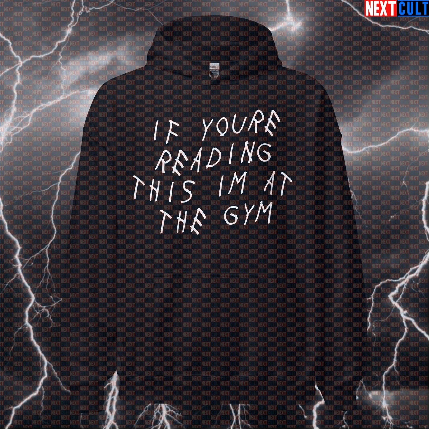If You're Reading This I'm At The Gym Hoodie | Drake 6 God Meme Workout Pullover Hoodies Bodybuilding Drake Fitness Gym Hip Hop Powerlifting Pump Cover Workout Next Cult Brand