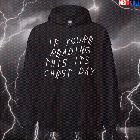 If You're Reading This Its Chest Day Funny Gym Hoodie | Drake Album Cover Parody Pullover Hoodies Bodybuilding Drake Fitness Gym Hip Hop Powerlifting Pump Cover Workout Next Cult Brand