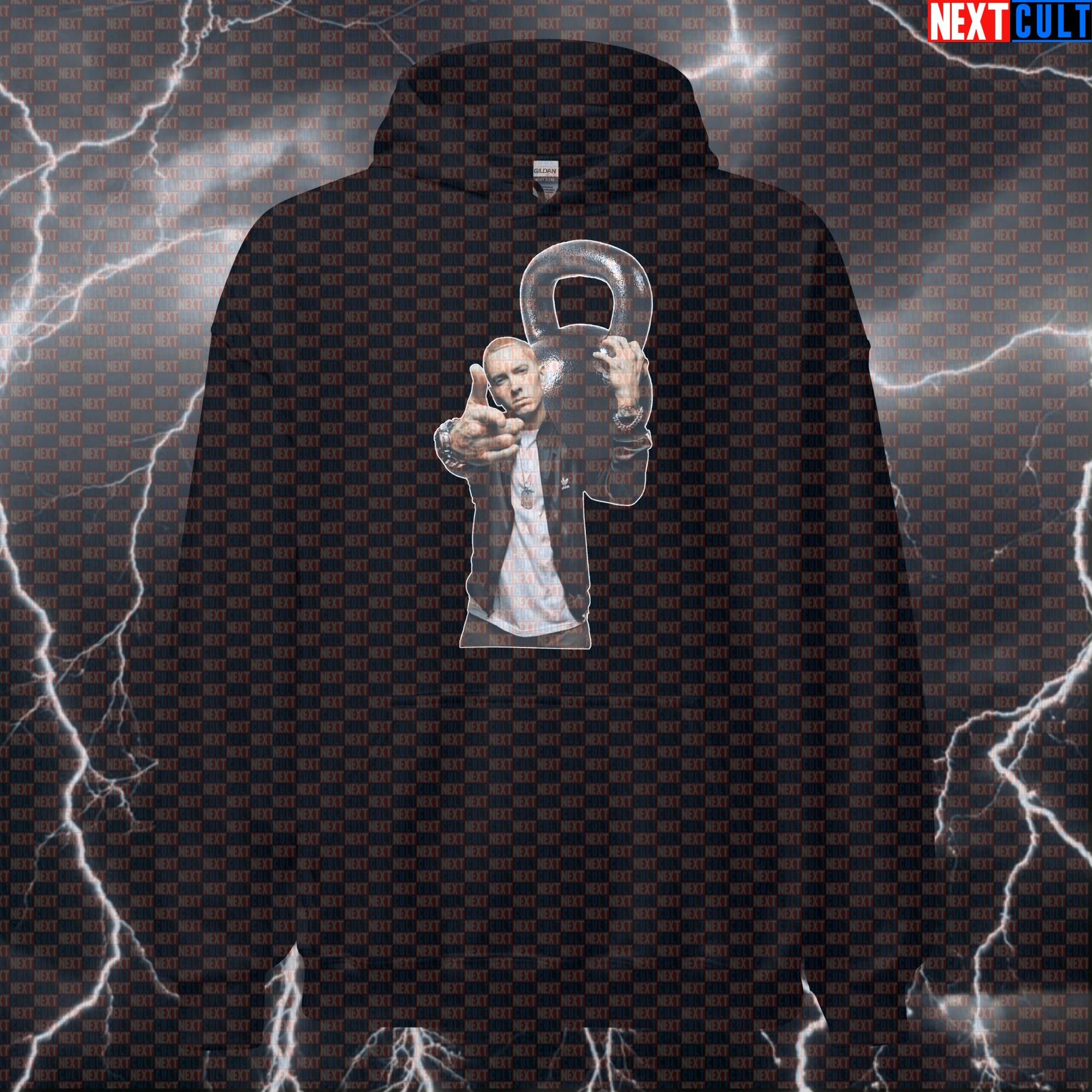 Slim Shady Kettlebell Gym Hoodie | Funny Rap God Workout Pullover Hoodies Bodybuilding Eminem Fitness Gym Hip Hop Kettlebell Pump Cover Workout Next Cult Brand