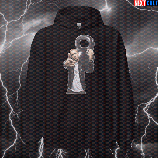 Slim Shady Kettlebell Gym Hoodie | Funny Rap God Workout Pullover Hoodies Bodybuilding Eminem Fitness Gym Hip Hop Kettlebell Pump Cover Workout Next Cult Brand
