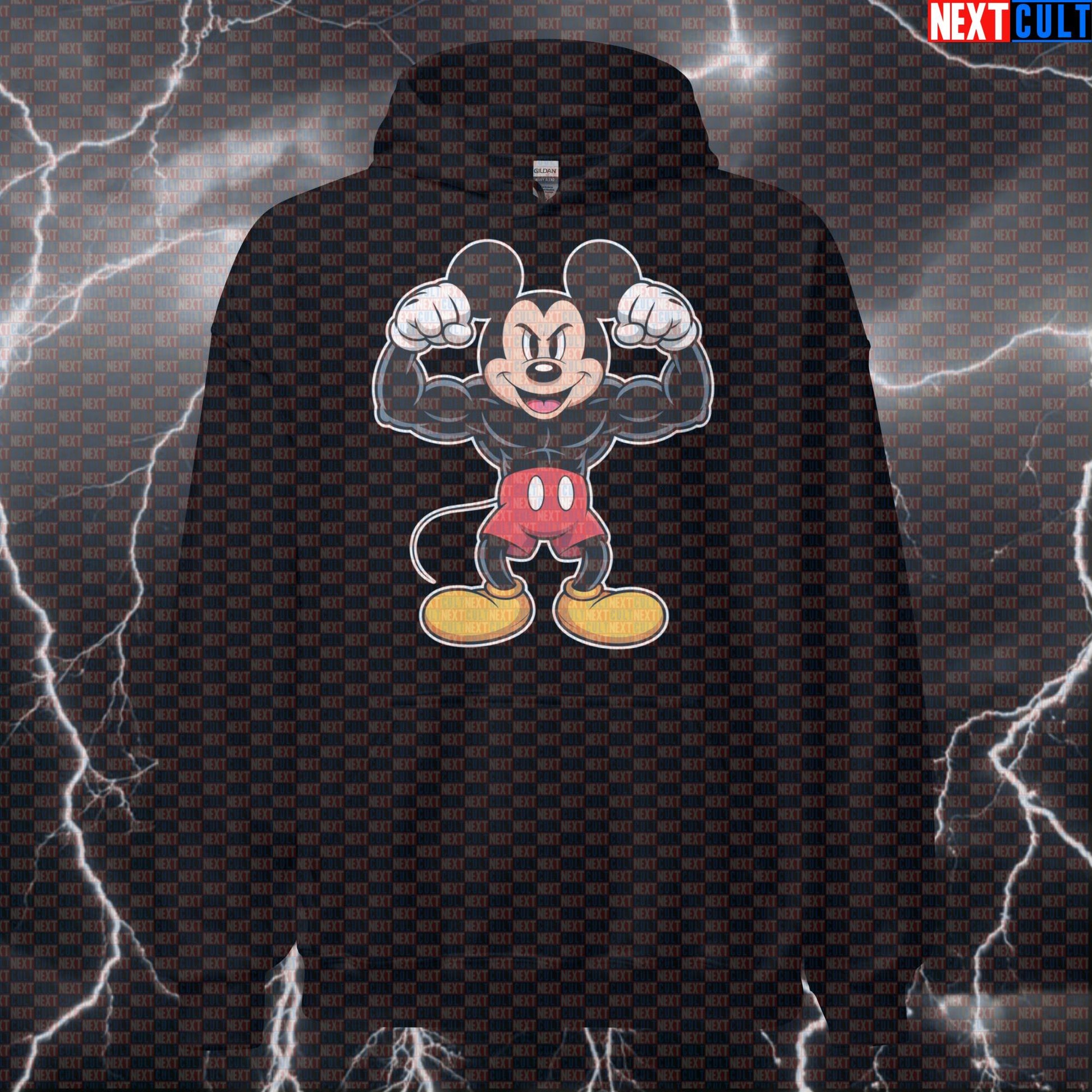 Gym Rat Hoodie | Funny Workout Hoodie For Lifters & Fitness Meme Fans | Mickey Mouse Pump Cover Bodybuilding Fitness Gym Gymrat Pump Cover TV Workout Next Cult Brand