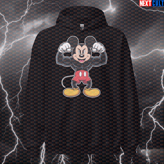 Gym Rat Hoodie | Funny Workout Hoodie For Lifters & Fitness Meme Fans | Mickey Mouse Pump Cover Bodybuilding Fitness Gym Gymrat Pump Cover TV Workout Next Cult Brand