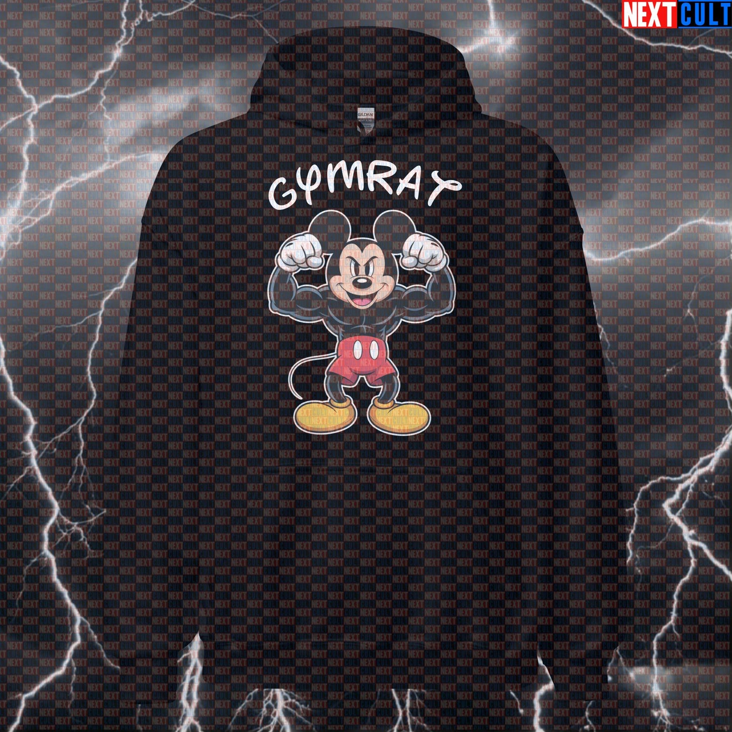 Gym Rats Hoodie | Funny Mickey Themed Workout Hoodie For Lifters | Gym Bro Pump Cover Pullover Bodybuilding Fitness Gym Gymrat Pump Cover TV Workout Next Cult Brand