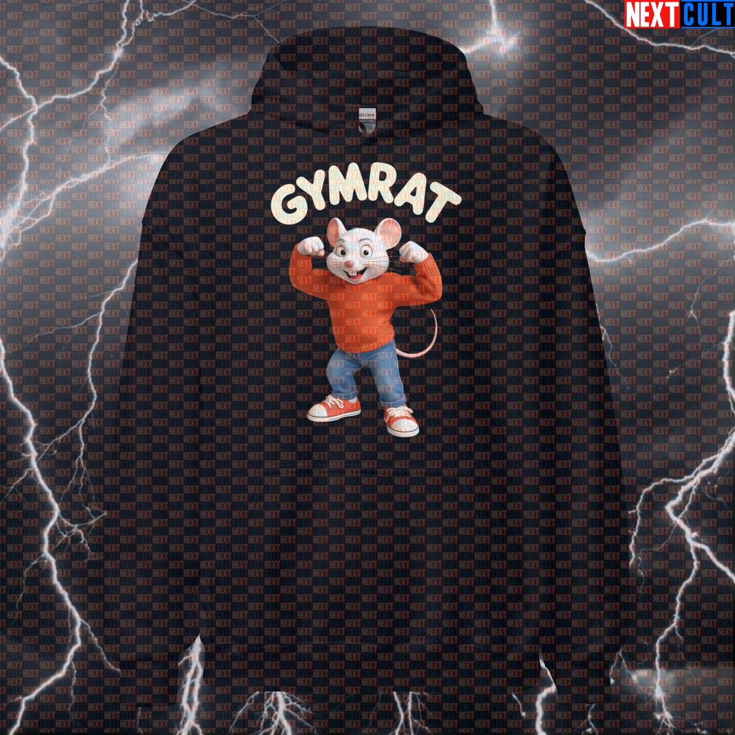 Gym Rat Stuart Little Hoodie | Funny Gym Rat Meme Workout Hoodie | Swole Stuart Little Pullover Bodybuilding Films Fitness Gym Gymrat Pump Cover Workout Next Cult Brand