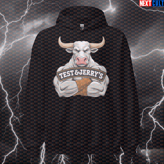Test Jerry's Gym Hoodie | Funny Testosterone Workout Hoodie For Lifters | Gym Meme Pullover Top Bodybuilding Fast Food Fitness Gym Pump Cover Workout Next Cult Brand
