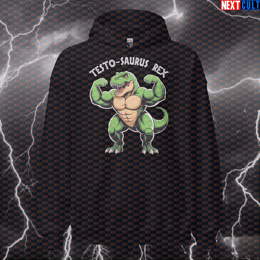 Testosaurus Rex Gym Hoodie | Funny Dinosaur Workout Hoodie For Lifters | High Testosterone Pullover Bodybuilding Films Fitness Gym Pump Cover Workout Next Cult Brand