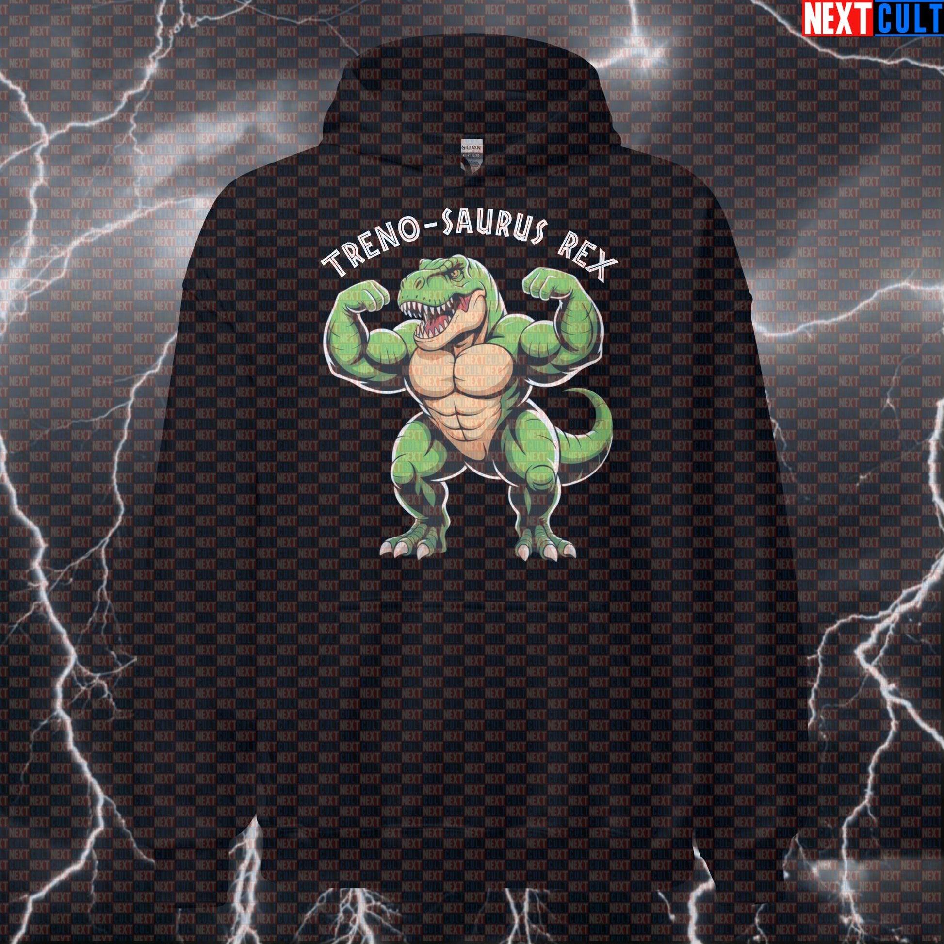Funny Trenosaurus Rex Gym Hoodie | Dinosaur Lifting Meme Workout Hoodie | Fitness Jumper Bodybuilding Films Fitness Gym Pump Cover Steroids Workout Next Cult Brand