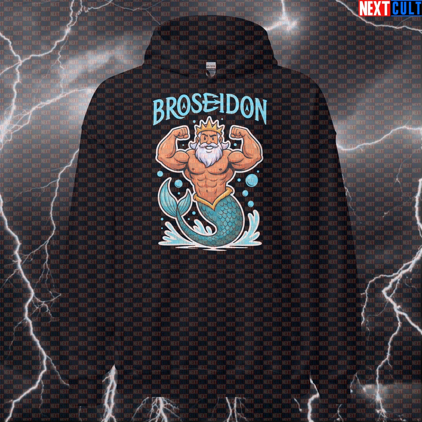 Broseidon Lord of Lifting Funny Gym Hoodie | Poseidon Workout Hooded Sweatshirt for Gymbros Ancient Greece Bodybuilding Fitness Gym Pump Cover Workout Next Cult Brand