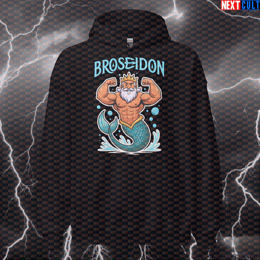 Broseidon Lord of Lifting Funny Gym Hoodie | Poseidon Workout Hooded Sweatshirt for Gymbros Ancient Greece Bodybuilding Fitness Gym Pump Cover Workout Next Cult Brand