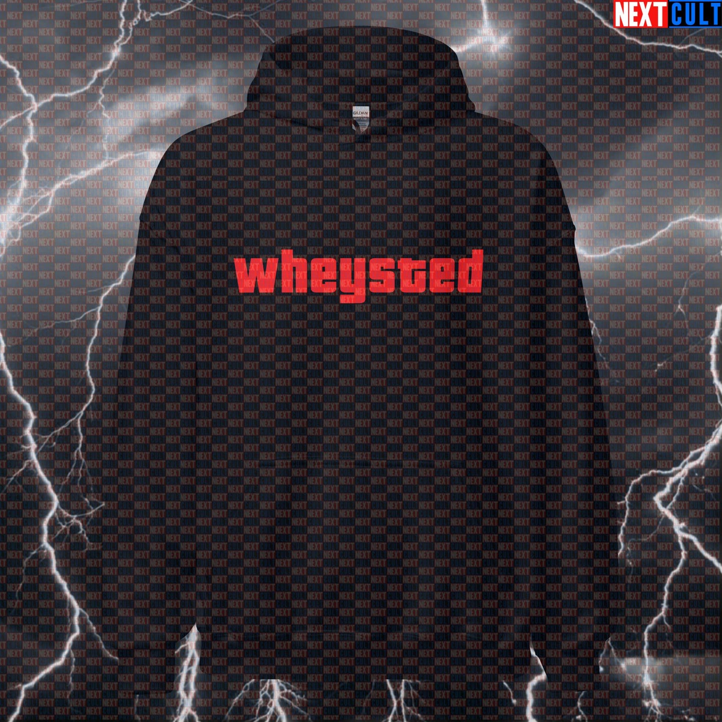 Wheysted Gym Hoodie | Funny GTA Parody Workout Hoodie For Lifters | Whey Protein Pump Cover Pullover Bodybuilding Fitness Gym Pump Cover Video Games Workout Next Cult Brand