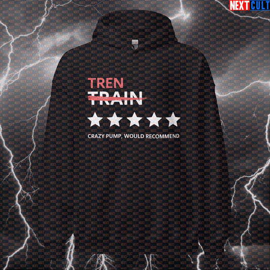 Tren Review Gym Hoodie | Funny Not Natty Meme Workout Hoodie | Bodybuilding Humor Pullover Bodybuilding Fitness Gym Pump Cover Steroids Workout Next Cult Brand