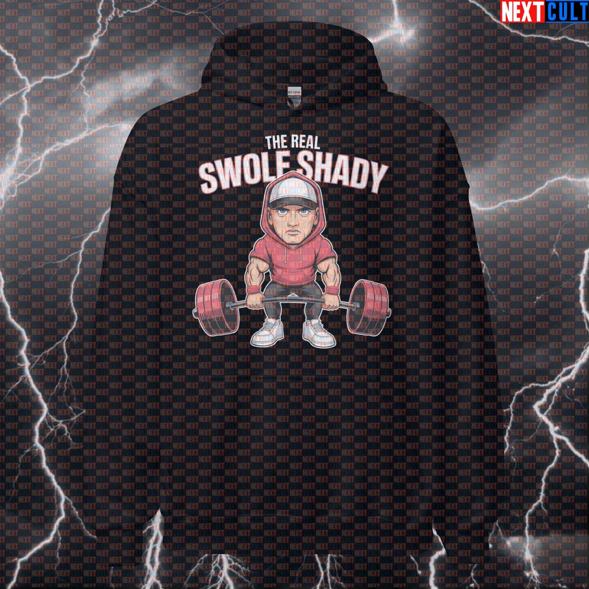 Swole Shady Gym Hoodie | Funny Rap Hip Hop Workout Hoodie | Slim Shady Pump Cover Pullover Bodybuilding Eminem Fitness Gym Hip Hop Powerlifting Pump Cover Workout Next Cult Brand