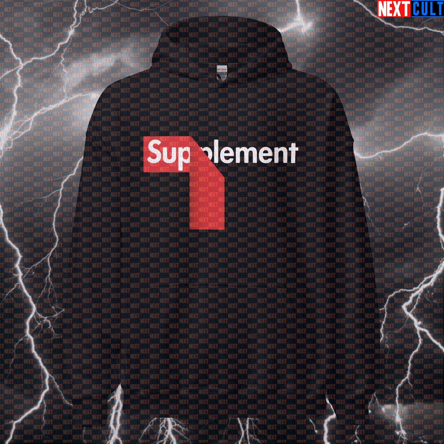 Supplement Lover Gym Hoodie | Funny Hypebeast Pre-Workout Meme Hooded Sweatshirt | Supreme Style Jumper Bodybuilding Fitness Gym Pump Cover Steroids Workout Next Cult Brand