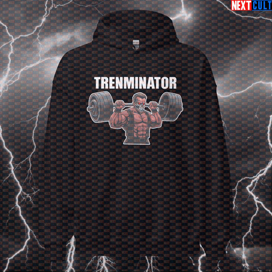 Trenminator Funny Gym Hoodie | Not Natty Bodybuilding Hooded Sweatshirt | Workout Pullover Bodybuilding Films Fitness Gym Powerlifting Pump Cover Steroids Workout Next Cult Brand