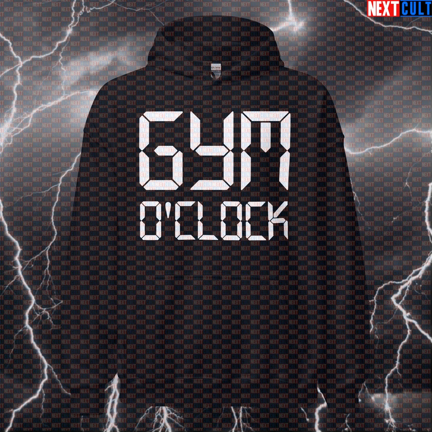 Gym O'Clock Hoodie | Funny Workout Hoodie For Lifters & Fitness Meme Fans | Hooded Sweatshirt Pump Cover Bodybuilding Fitness Gym Powerlifting Pump Cover Workout Next Cult Brand
