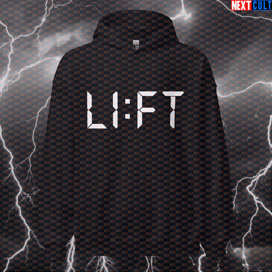 Lift O'Clock Gym Hoodie | Funny Workout Hoodie For Bodybuilding Gains | Gym Time Meme Pullover Bodybuilding Fitness Gym Powerlifting Pump Cover Workout Next Cult Brand