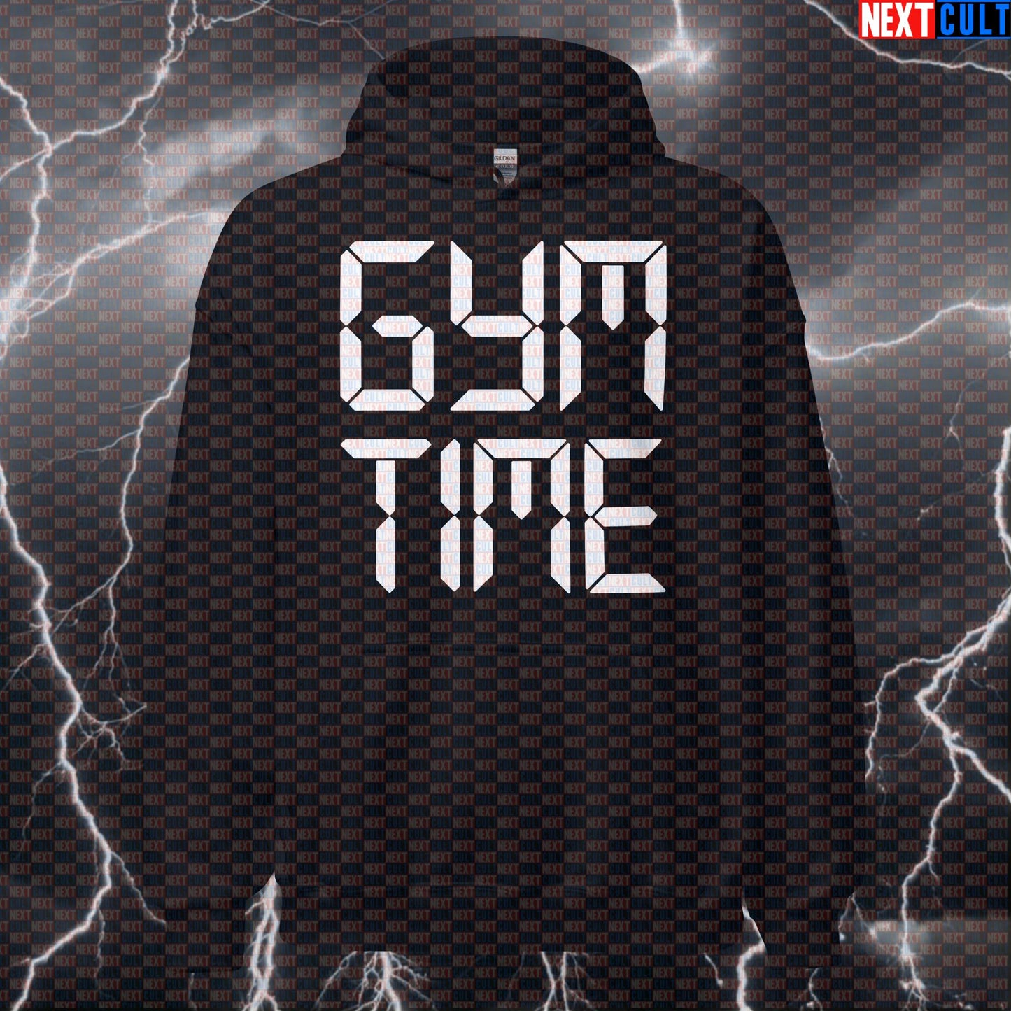It's Gym O'Clock Hoodie | Funny Workout Hoodie For Lifters & Gym Bros | Fitness Meme Hooded Sweatshirt Bodybuilding Fitness Gym Powerlifting Pump Cover Workout Next Cult Brand