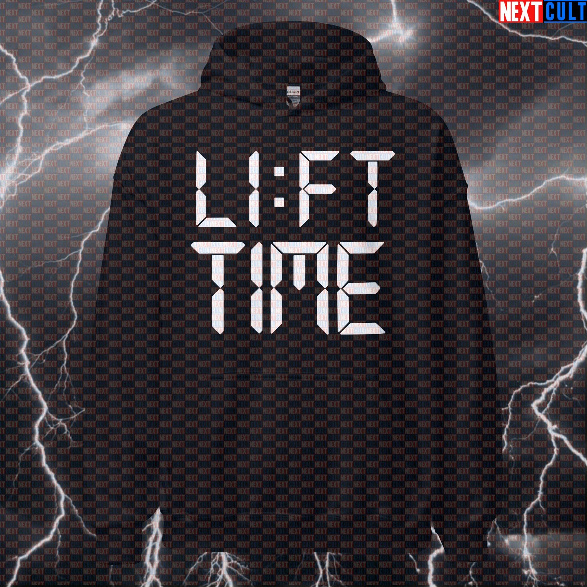Lift Time Gym Hoodie | Funny Workout Hoodie For Gym Bros & Powerlifters | It's Always Lift Time Pullover Bodybuilding Fitness Gym Powerlifting Pump Cover Workout Next Cult Brand