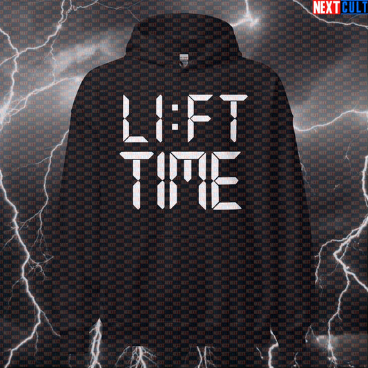 Lift Time Gym Hoodie | Funny Workout Hoodie For Gym Bros & Powerlifters | It's Always Lift Time Pullover Bodybuilding Fitness Gym Powerlifting Pump Cover Workout Next Cult Brand