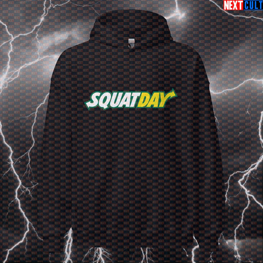 SquatDay Essential Gym Hoodie | Subway Sandwich Leg Day Meme Hooded Sweatshirt | Funny Workout Pump Cover Bodybuilding Fast Food Fitness Gym Leg Day Powerlifting Pump Cover Workout Next Cult Brand