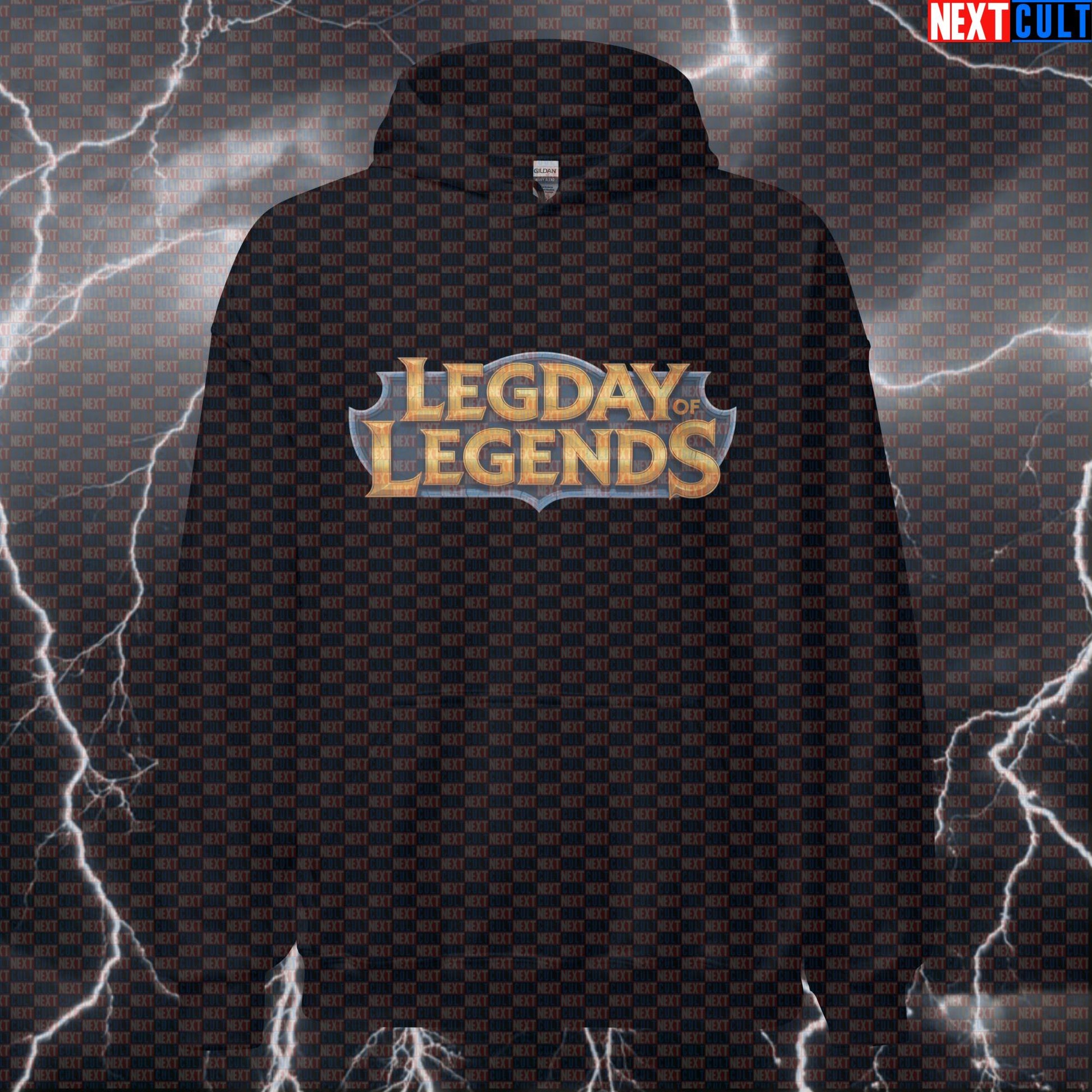 Legday of Legends Gym Hoodie | Funny League of Legends Meme Workout Hoodie | Leg Day Pump Cover Bodybuilding Fitness Gym Leg Day Powerlifting Pump Cover Video Games Workout Next Cult Brand