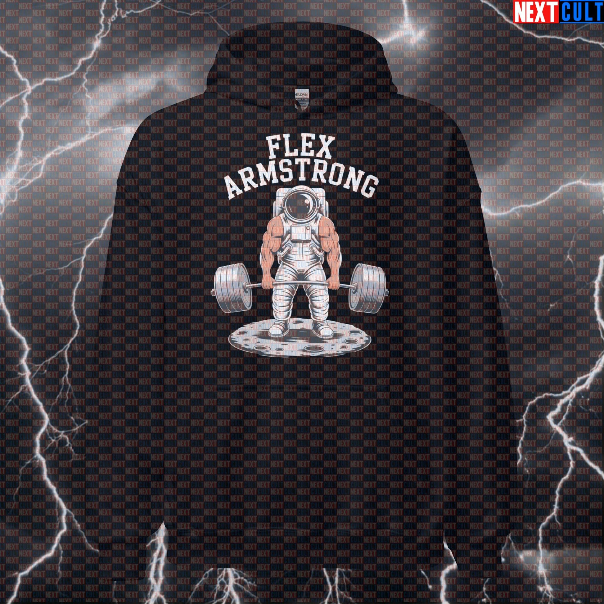 Funny Gym Hoodie for Lifters - Flex Armstrong Astronaut Moon Huge Arms Pump Cover Pullover Bodybuilding Fitness Gym Pump Cover Workout Next Cult Brand