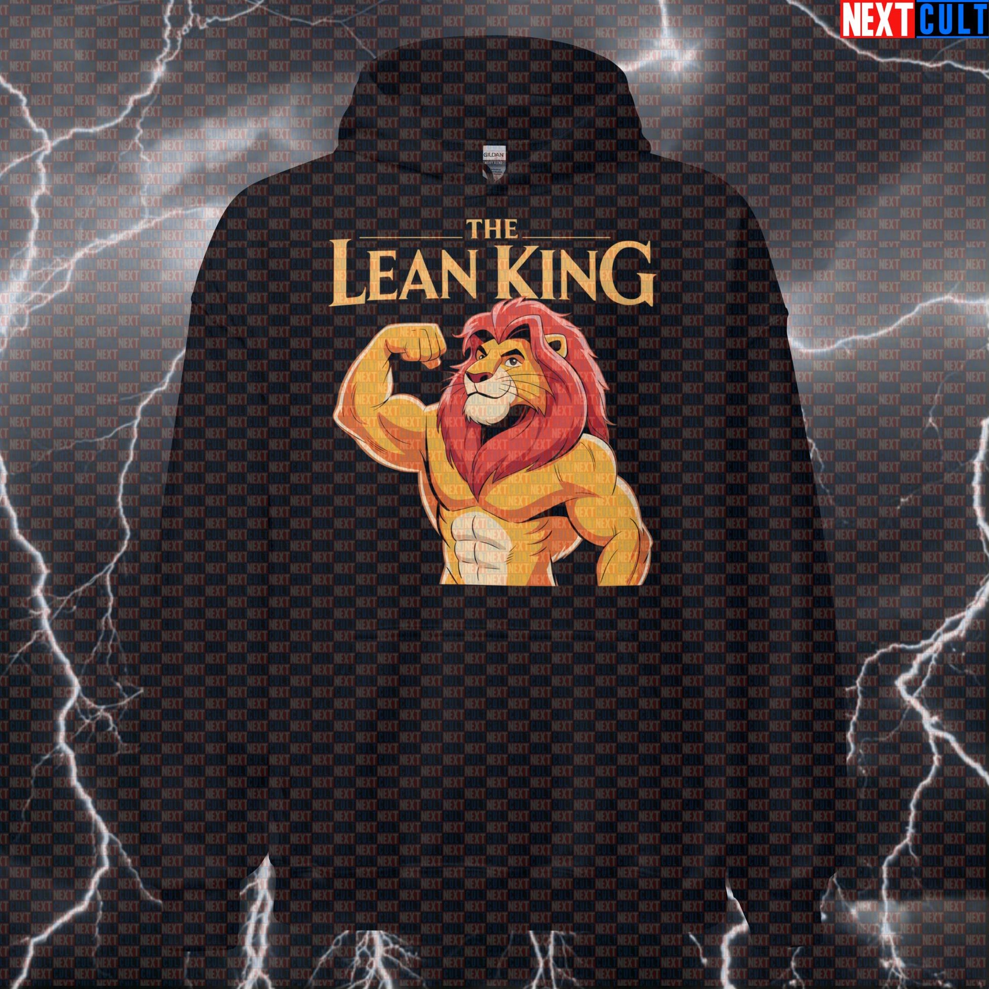 The Lean King Gym Hoodie | Funny Lion King Workout Hoodie For Bodybuilders | Motivational Pullover Pump Cover Bodybuilding Films Fitness Gym Pump Cover Workout Next Cult Brand