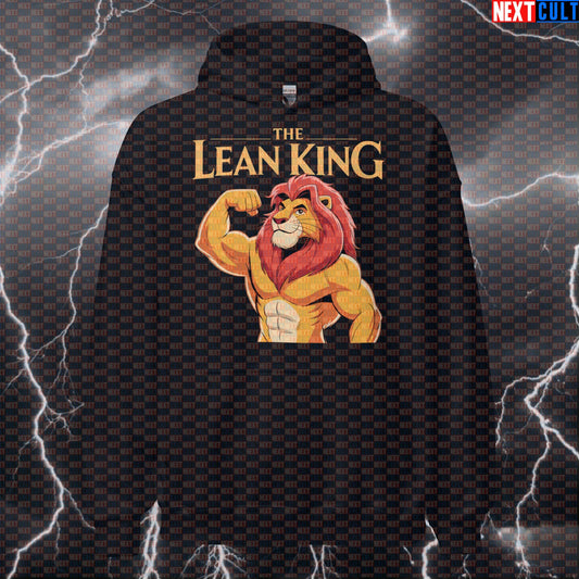 The Lean King Gym Hoodie | Funny Lion King Workout Hoodie For Bodybuilders | Motivational Pullover Pump Cover Bodybuilding Films Fitness Gym Pump Cover Workout Next Cult Brand