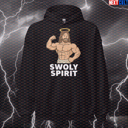 Swoly Spirit Gym Hoodie | Jesus Christ Bodybuilding Funny Workout Pullover Bodybuilding Easter Fitness Gym Jesus Pump Cover Workout Next Cult Brand