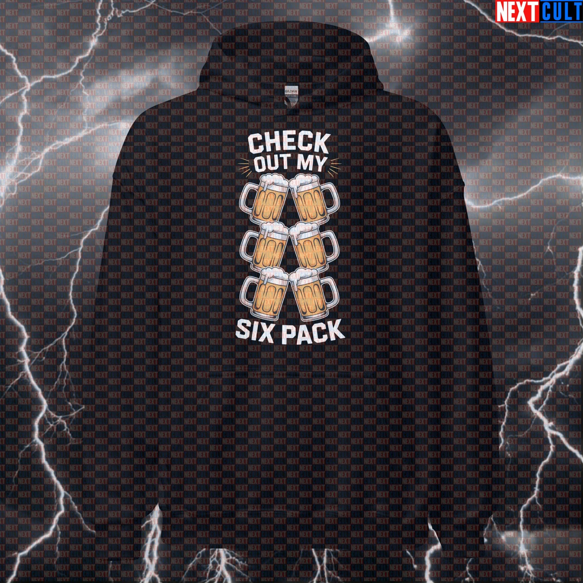 Check Out My Six Pack Beer Funny Gym Hoodie - Gym Meme Hooded Sweatshirt Pullover Pump Cover Hoodies Beer Bodybuilding Fitness Gym Pump Cover Workout Next Cult Brand