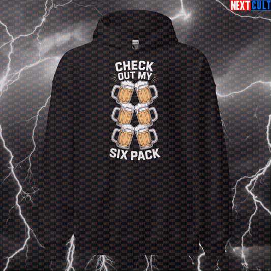 Check Out My Six Pack Beer Funny Gym Hoodie - Gym Meme Hooded Sweatshirt Pullover Pump Cover Hoodies Beer Bodybuilding Fitness Gym Pump Cover Workout Next Cult Brand