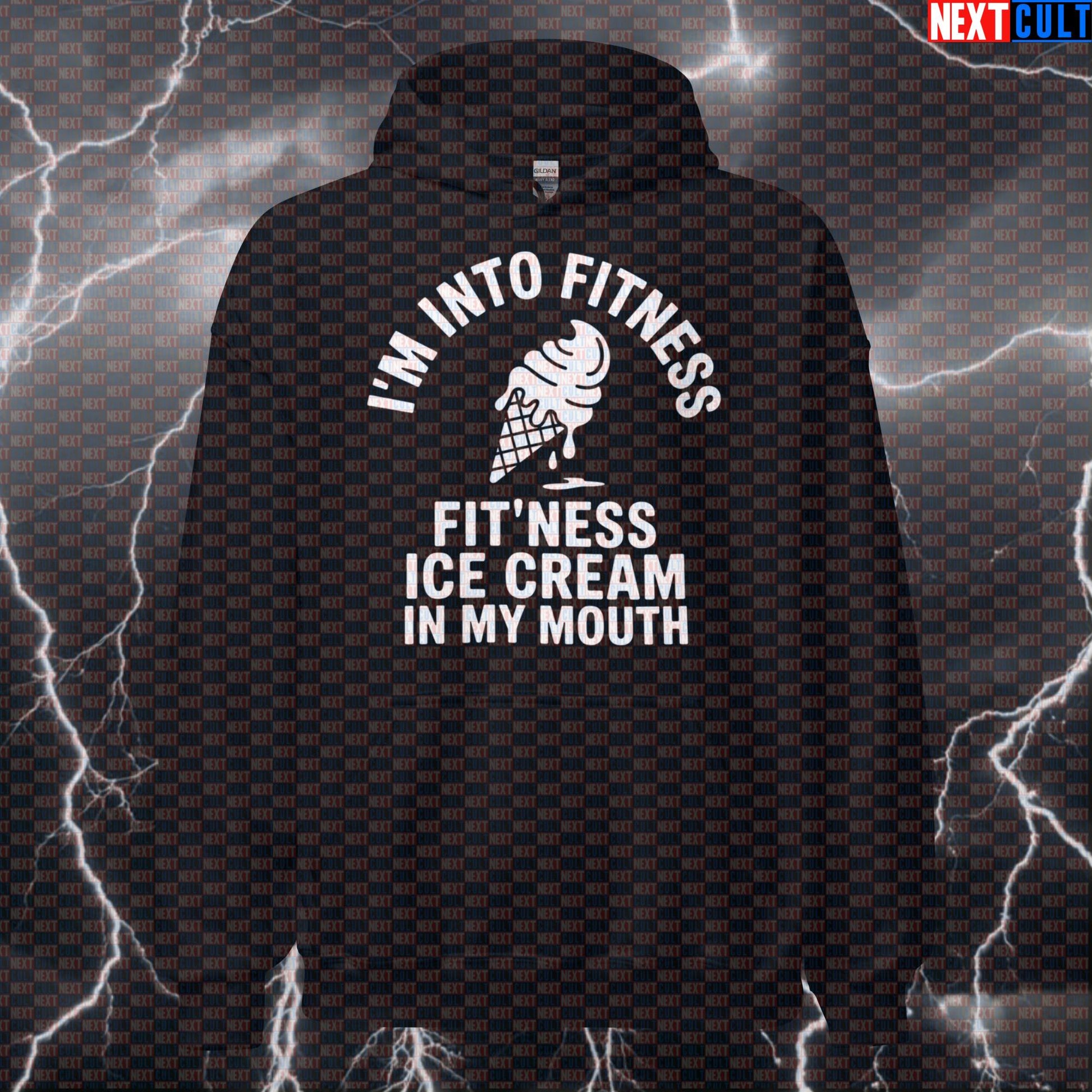 I'm Into Fitness Funny Gym Hoodie - Fitness Ice Cream Meme Hooded Sweatshirt Pullover Hoodies Fast Food Fitness Gym Pump Cover Workout Next Cult Brand