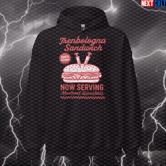Trenbologna Sandwich Funny Gym Hoodie | Hooded Tren Meme Sweatshirt For Bodybuilding Bros Hoodies Bodybuilding Fast Food Fitness Gym Pump Cover Steroids Workout Next Cult Brand