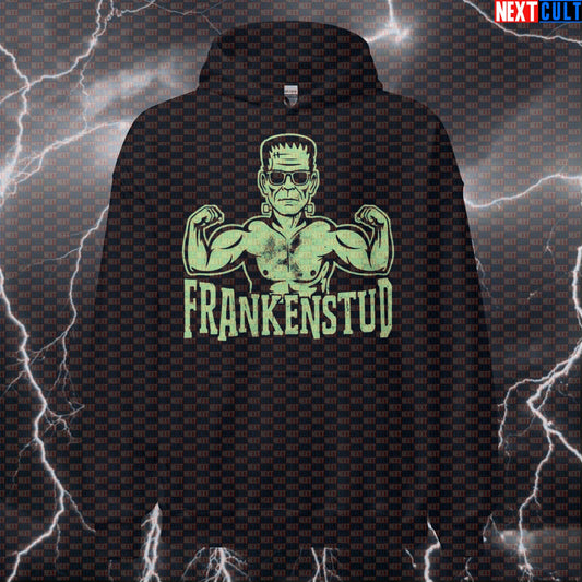 Frankenstud Funny Gym Hoodie - Halloween Bodybuilding Meme Hooded Sweatshirt Pullover Bodybuilding Films Fitness Gym Halloween Pump Cover Workout Next Cult Brand