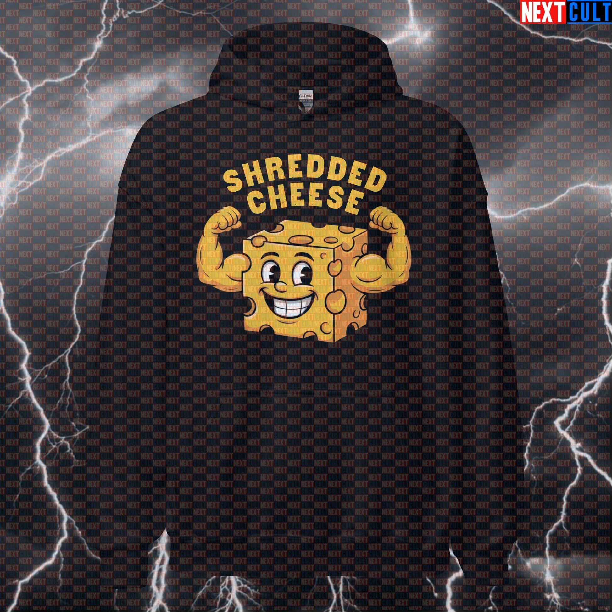 Shredded Cheese Funny Gym Hoodie - Muscle Meme Hooded Sweatshirt Pullover For Fitness Bodybuilding Fast Food Fitness Gym Pump Cover Workout Next Cult Brand