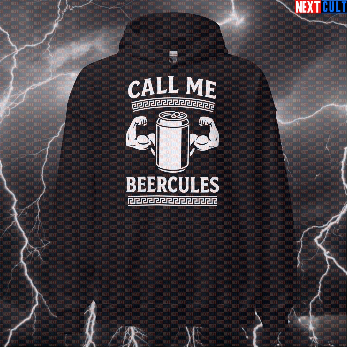 Beercules Gym Hoodie | Funny Mythology Hooded Sweatshirt for Lifters & Workouts Ancient Greece Beer Bodybuilding Fitness Gym Pump Cover Workout Next Cult Brand