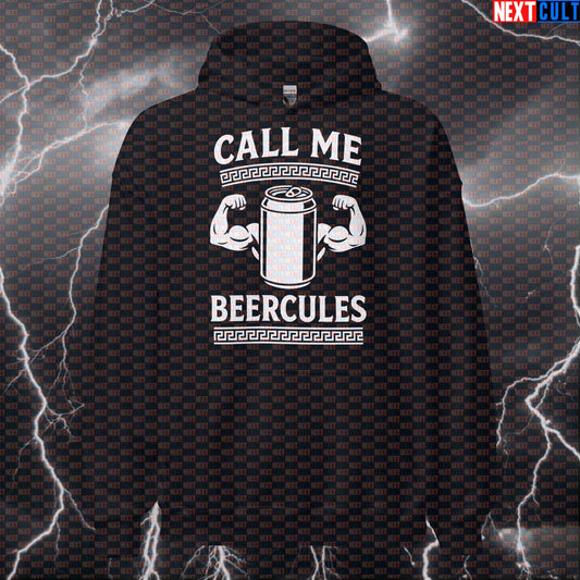 Beercules Gym Hoodie | Funny Mythology Hooded Sweatshirt for Lifters & Workouts Ancient Greece Beer Bodybuilding Fitness Gym Pump Cover Workout Next Cult Brand