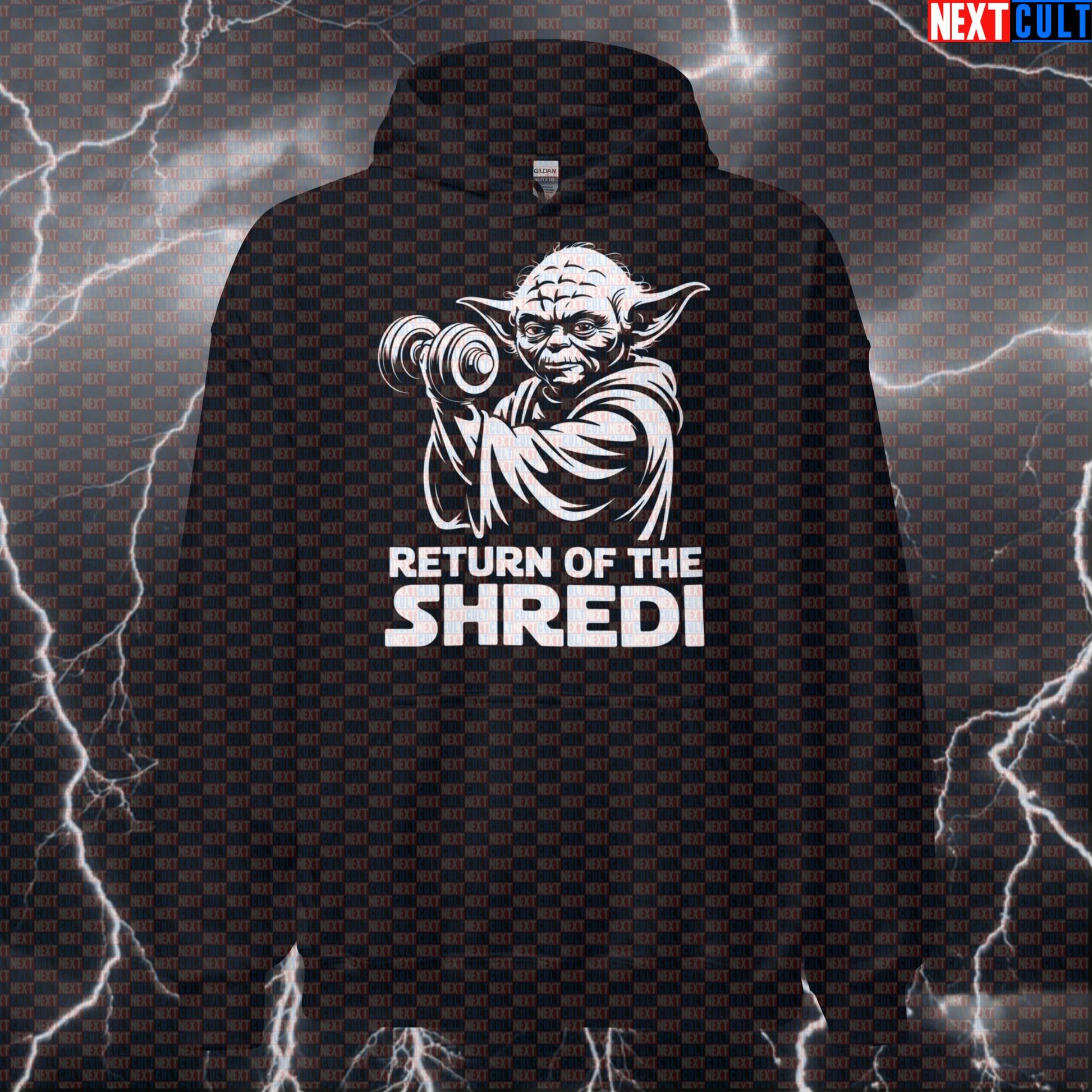 Return of the Shredi Funny Gym Hoodie - Star Wars Yoda Gym Meme Hooded Sweatshirt Pullover Bodybuilding Films Fitness Gym Pump Cover Star Wars Workout Yoda Next Cult Brand